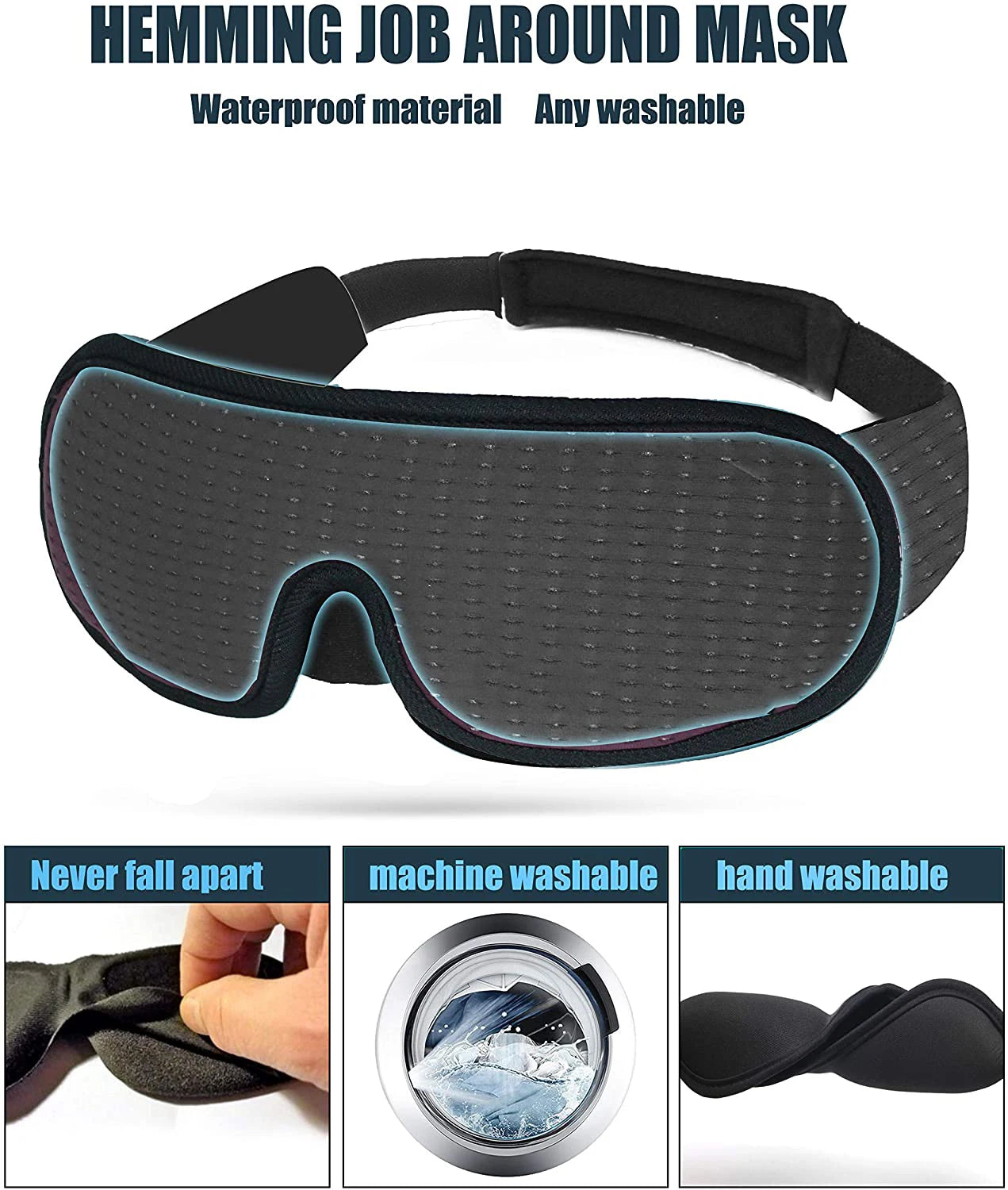 3D Sleep Mask – Light Blocking, Soft Padded Eye Mask for Sleeping