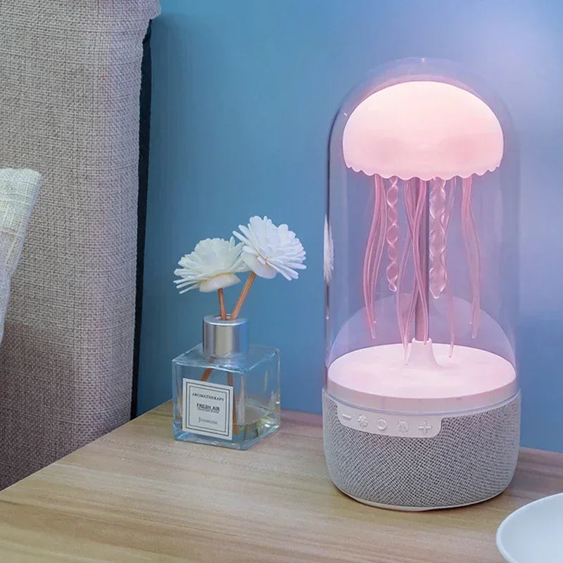 Colorful Jellyfish Lamp Bluetooth Speaker - HiFi Stereo with Lights, 1800mAh