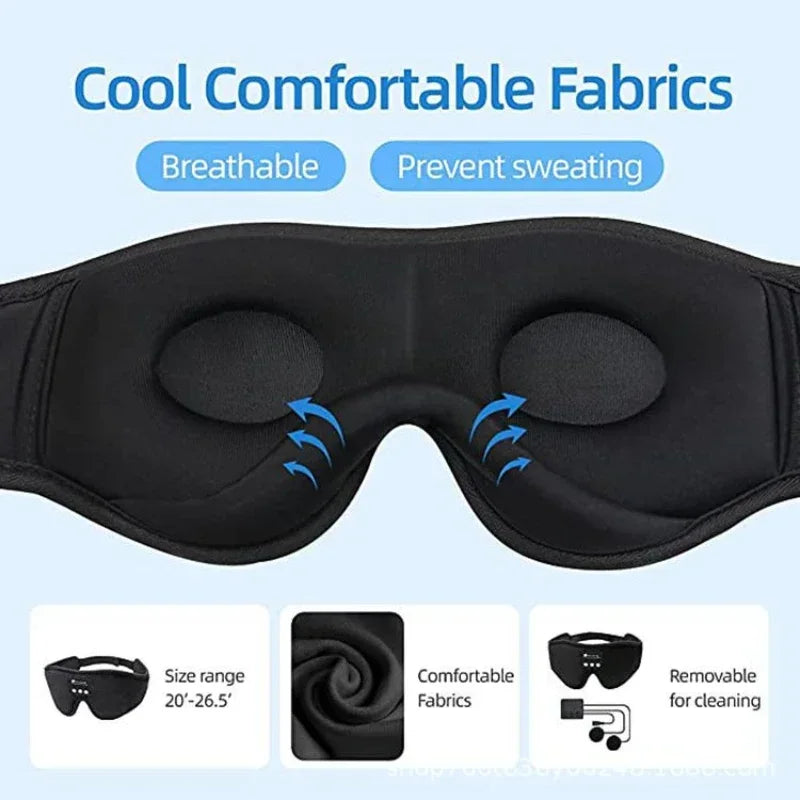 3D Eye Mask with Bluetooth Music & HD Speakers – Sleeping Headphones