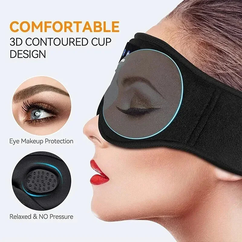 3D Eye Mask with Bluetooth Music & HD Speakers – Sleeping Headphones