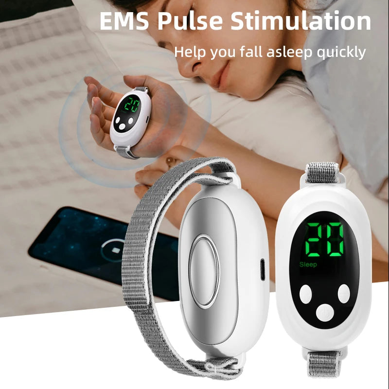 Microcurrent EMS Sleep Aid Device - Stress & Anxiety Relief Palm Massager for Insomnia