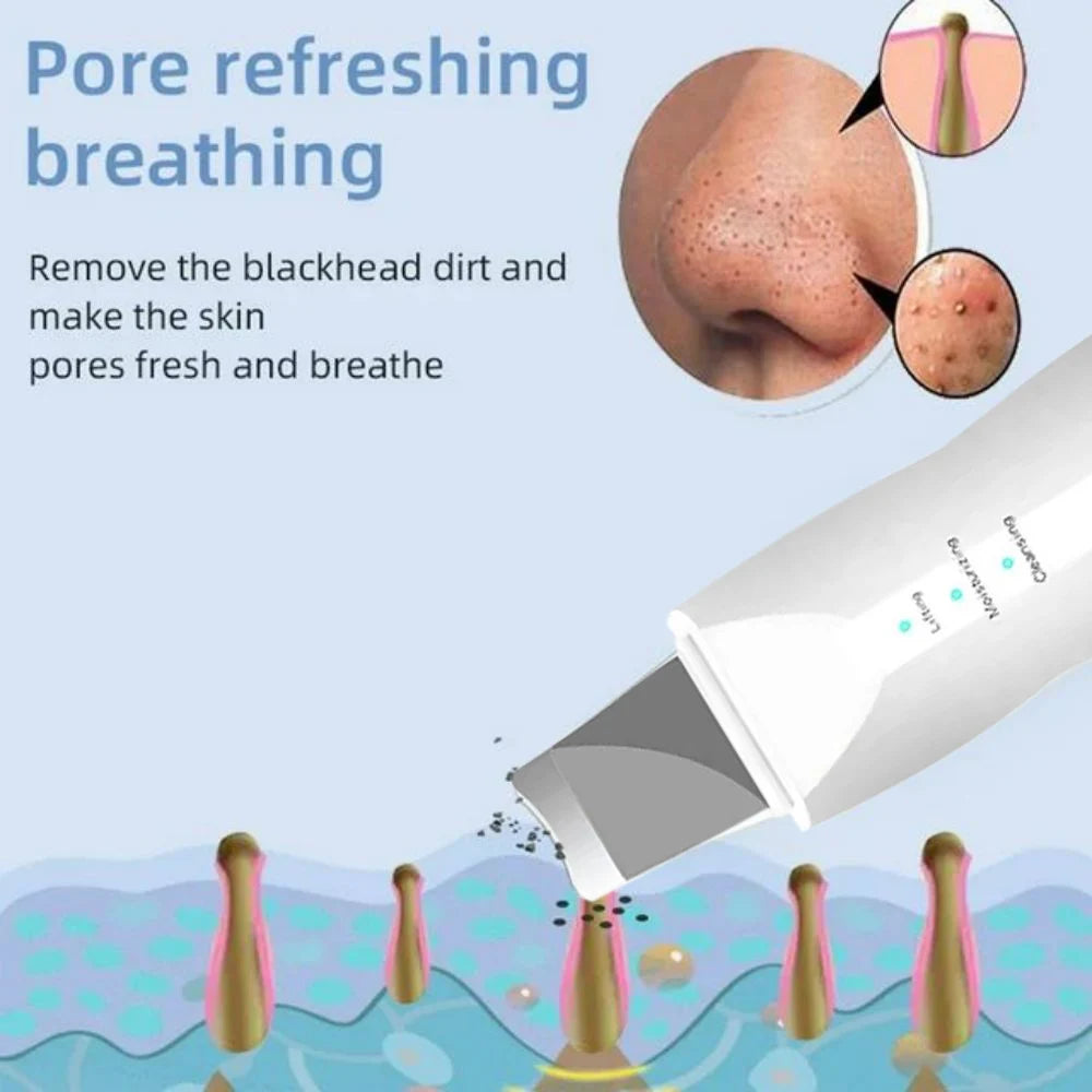 Ultrasonic Skin Scraper Pore Cleaning Facial Deep Cleaning Machine Suitable for Female and Male
