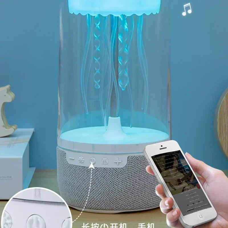 Colorful Jellyfish Lamp Bluetooth Speaker - HiFi Stereo with Lights, 1800mAh