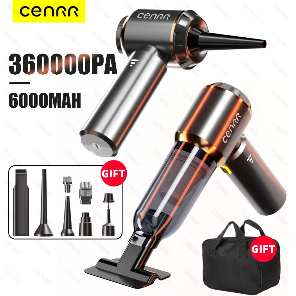 360,000PA Cordless Car Vacuum Cleaner - Strong Suction, Portable Handheld