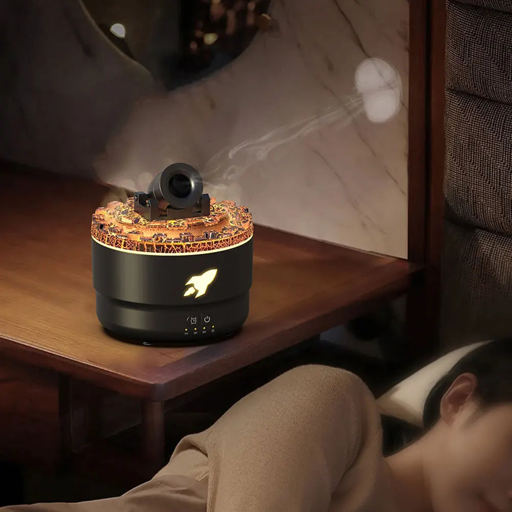 Cannon Blast Aroma Humidifier - Essential Oil Diffuser with Volcanic Light