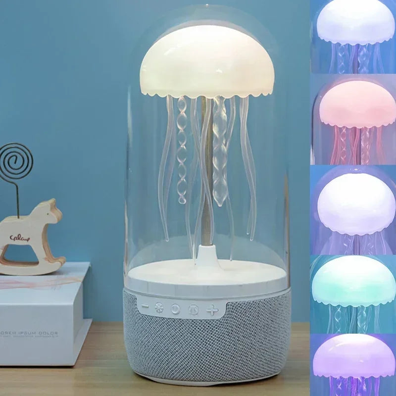 Colorful Jellyfish Lamp Bluetooth Speaker - HiFi Stereo with Lights, 1800mAh