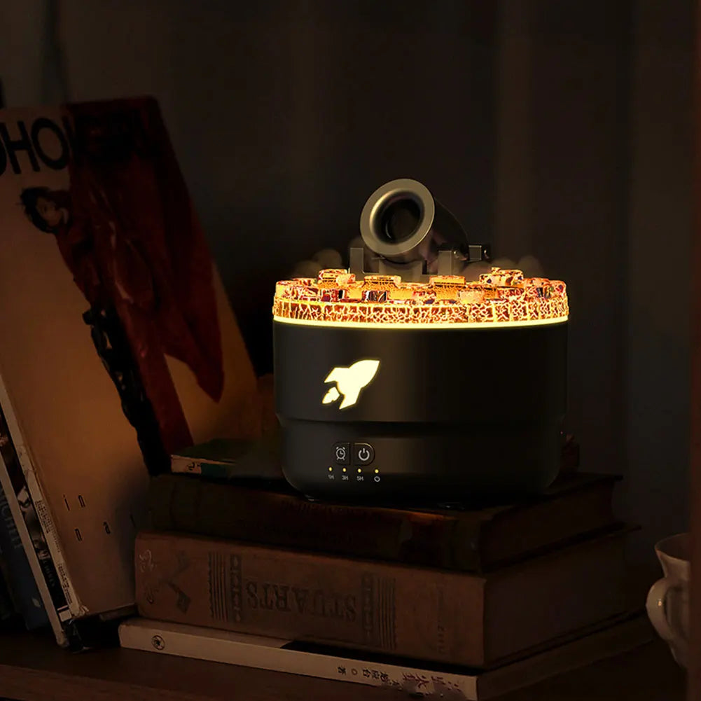 Cannon Blast Aroma Humidifier - Essential Oil Diffuser with Volcanic Light