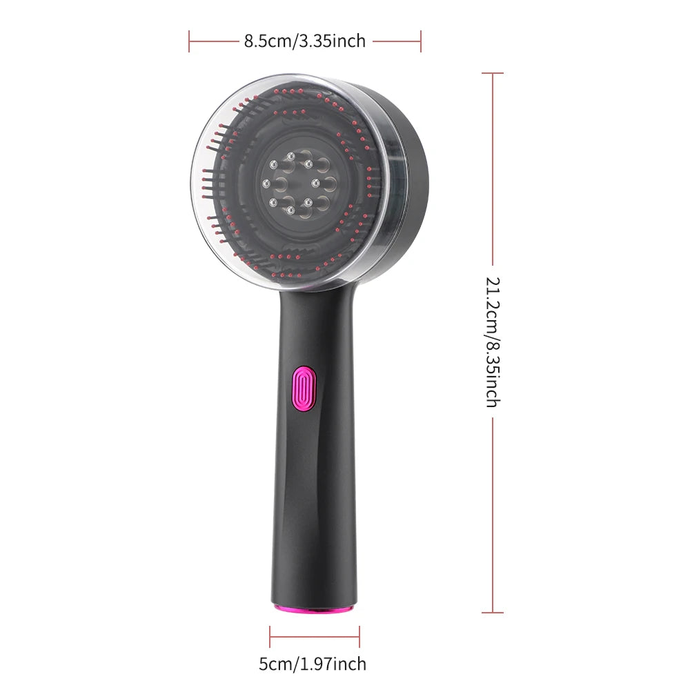 3-Mode Electric Massage Comb with Red Light for Hair Follicles & Essence Oil Applicator