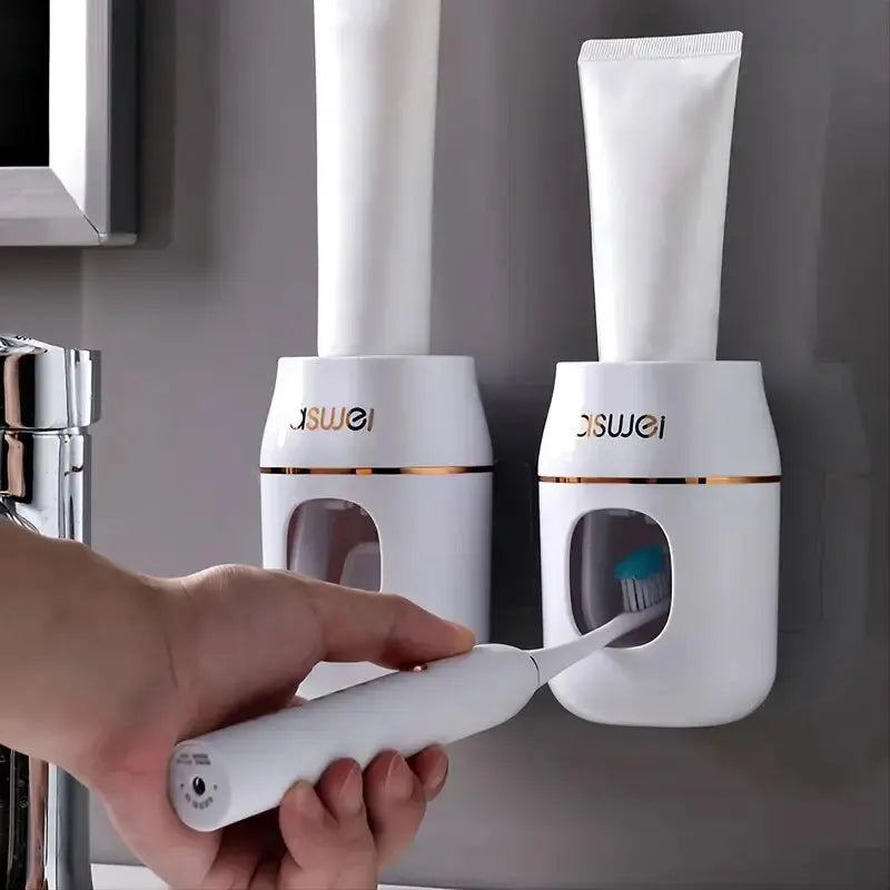 1pc Automatic Toothpaste Squeezer & Storage Rack - Easy Refills