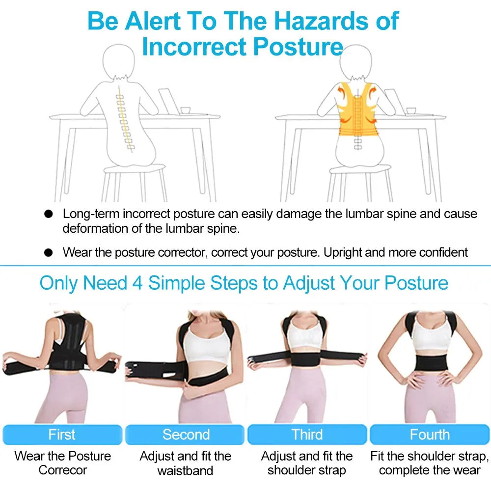 Adjustable Back Posture Corrector | Breathable Support for Kids & Teens