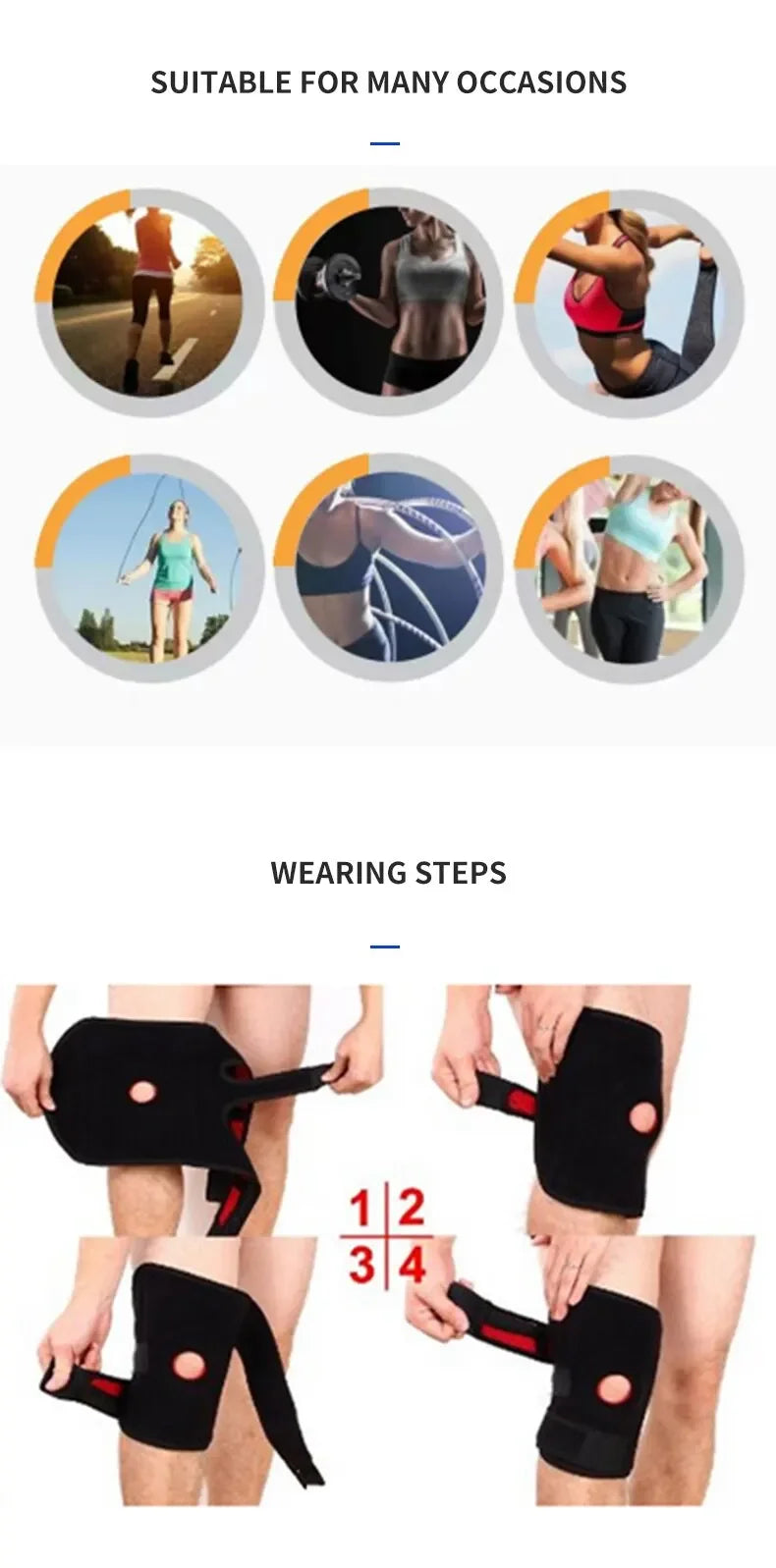 Breathable Adjustable Knee Brace for Pain & Exercise Support