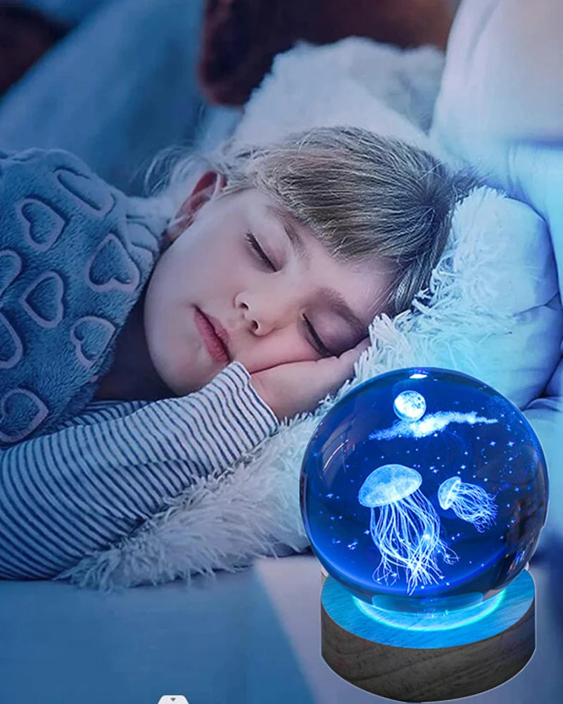 3D Jellyfish Crystal Ball LED Night Light | Unique Gift for Any Occasion