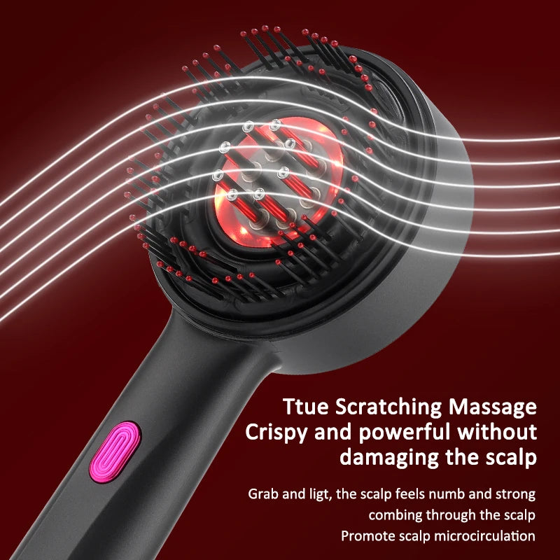 3-Mode Electric Massage Comb with Red Light for Hair Follicles & Essence Oil Applicator