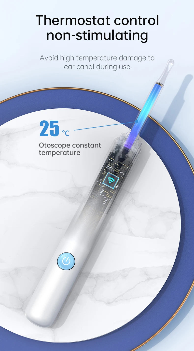 WIFI Ear Cleaner Otoscope Camera - 6 LED, 500W HD Video Ear Wax Removal Tool