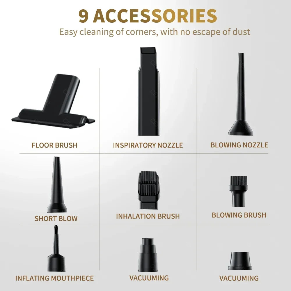360,000PA Cordless Car Vacuum Cleaner - Strong Suction, Portable Handheld
