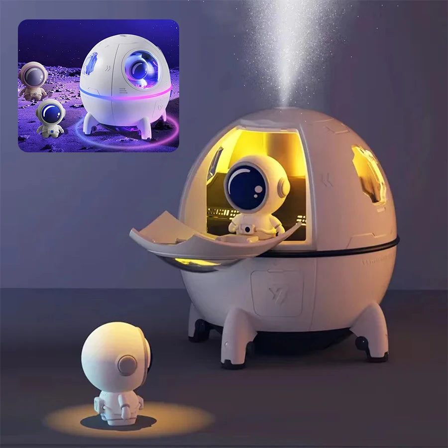 220mL Space Capsule USB Humidifier - Rechargeable Aromatherapy Diffuser with 7-Color Light