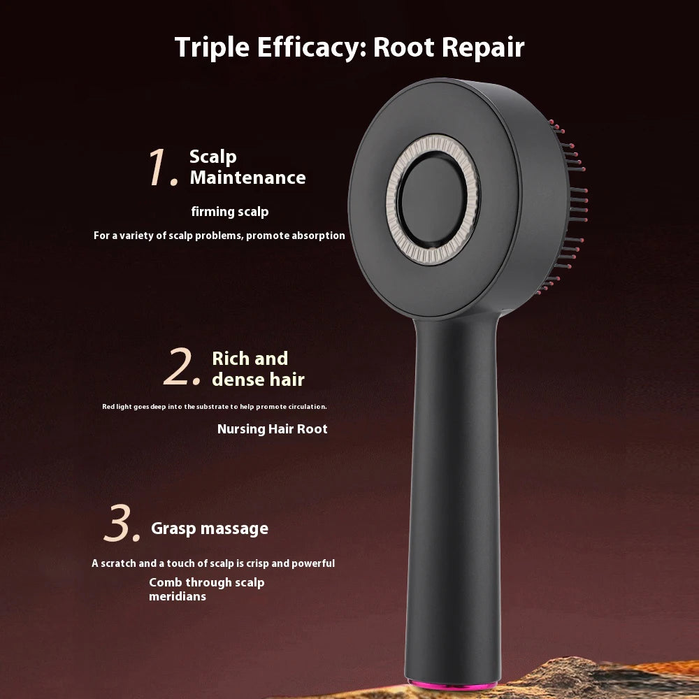 3-Mode Electric Massage Comb with Red Light for Hair Follicles & Essence Oil Applicator