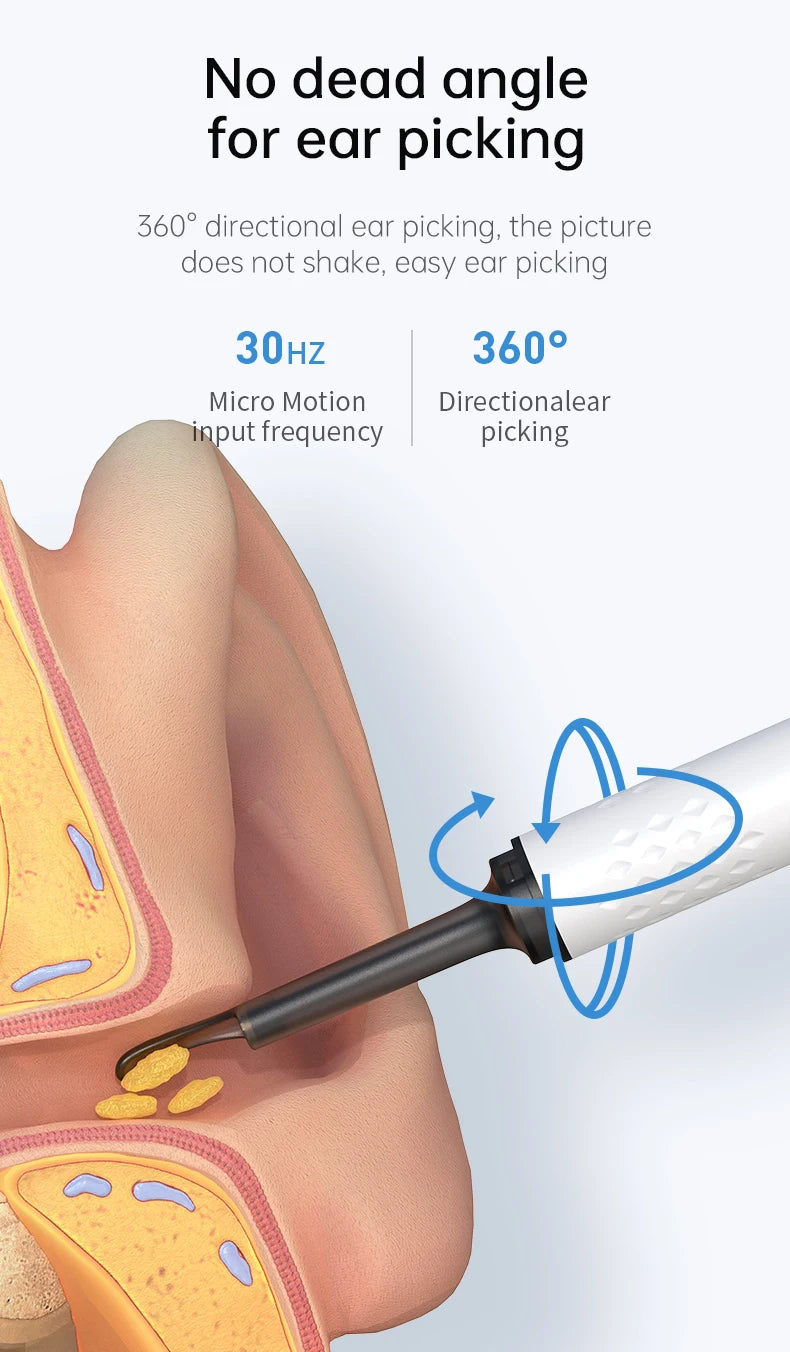 WIFI Ear Cleaner Otoscope Camera - 6 LED, 500W HD Video Ear Wax Removal Tool
