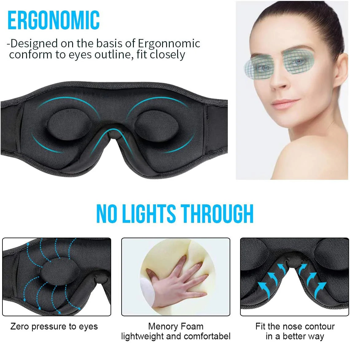 3D Eye Mask with Bluetooth Music & HD Speakers – Sleeping Headphones