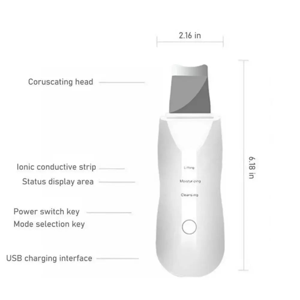 Ultrasonic Skin Scraper Pore Cleaning Facial Deep Cleaning Machine Suitable for Female and Male