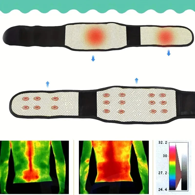 Adjustable Self-Heating Magnetic Therapy Back & Waist Support Belt