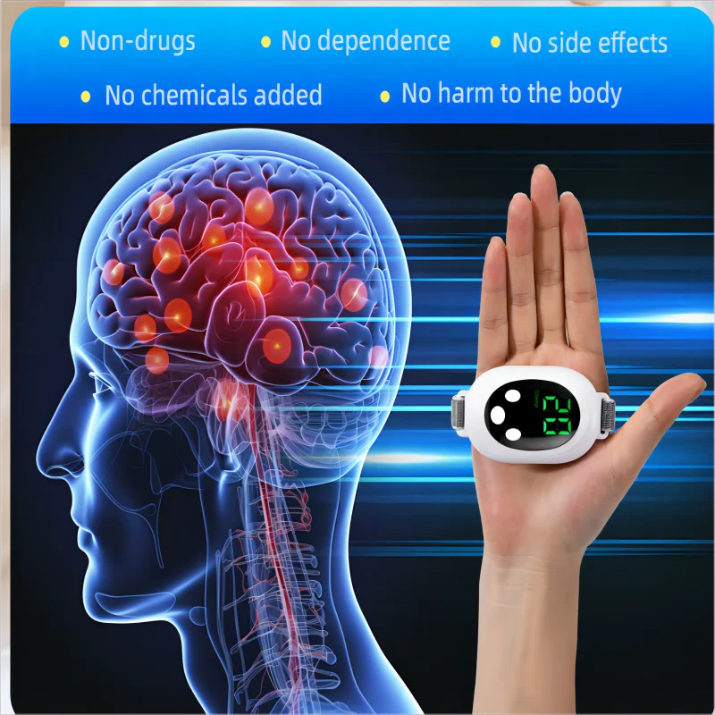 Microcurrent EMS Sleep Aid Device - Stress & Anxiety Relief Palm Massager for Insomnia