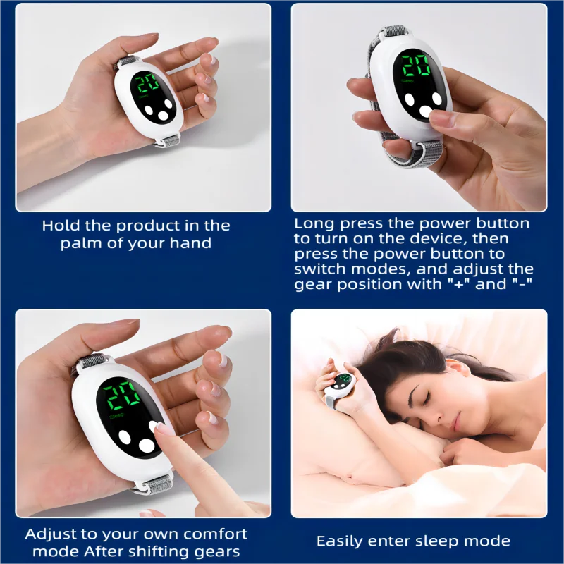 Microcurrent EMS Sleep Aid Device - Stress & Anxiety Relief Palm Massager for Insomnia
