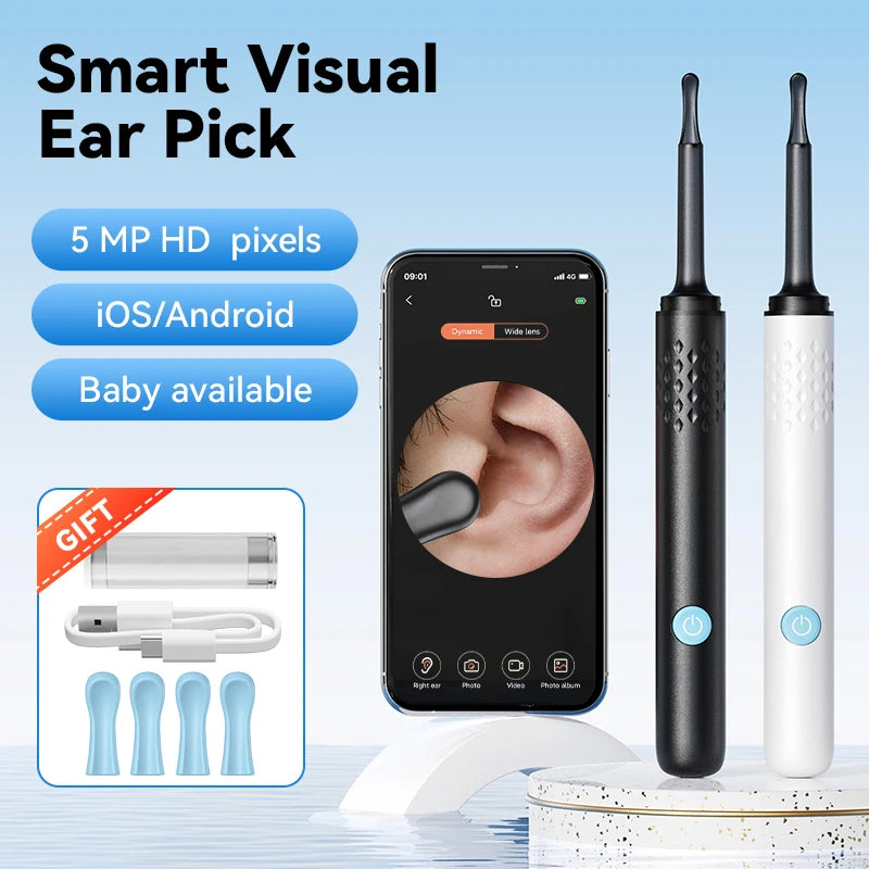WIFI Ear Cleaner Otoscope Camera - 6 LED, 500W HD Video Ear Wax Removal Tool