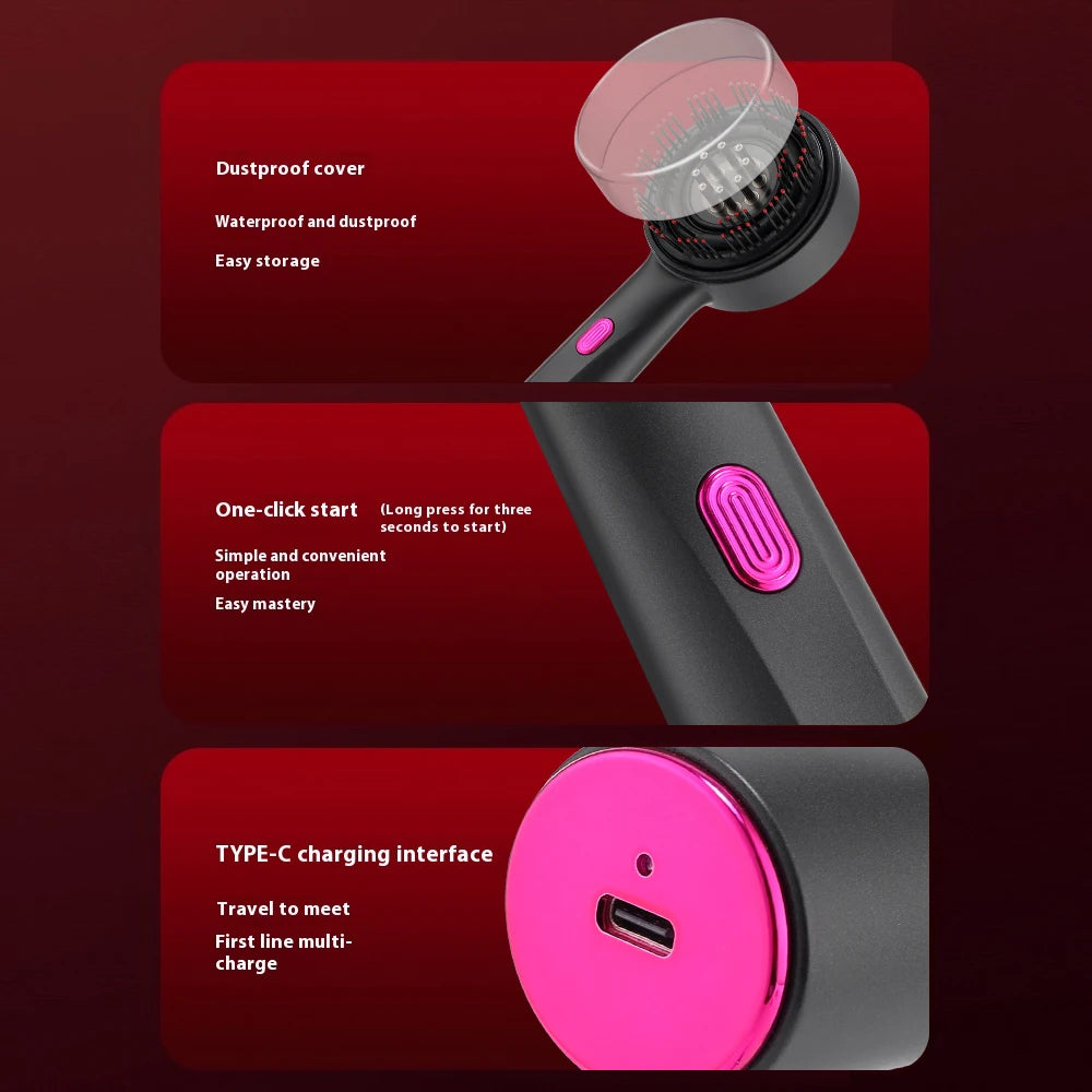 3-Mode Electric Massage Comb with Red Light for Hair Follicles & Essence Oil Applicator