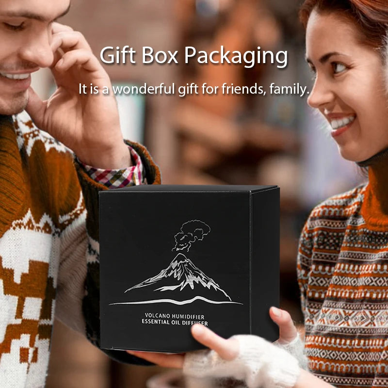 130ml Volcanic Aroma Diffuser - USB Essential Oil Humidifier with Color Flame Light