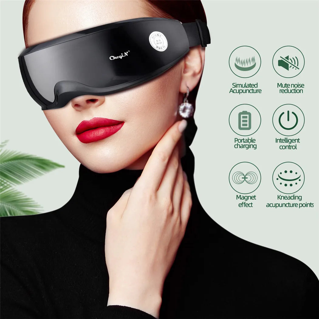 Smart Eye Massager with Magnetic Therapy - 9 Modes for Eye Fatigue Relief & Puffiness Reduction