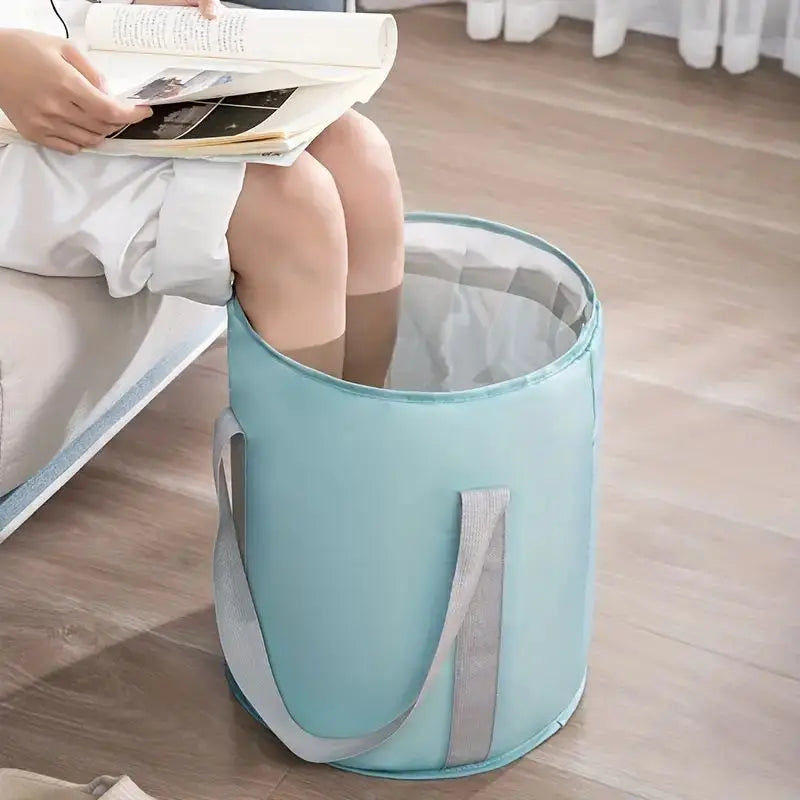 1pc Portable Collapsible Foot Bath Basin with Handles – Ideal for Travel & Camping