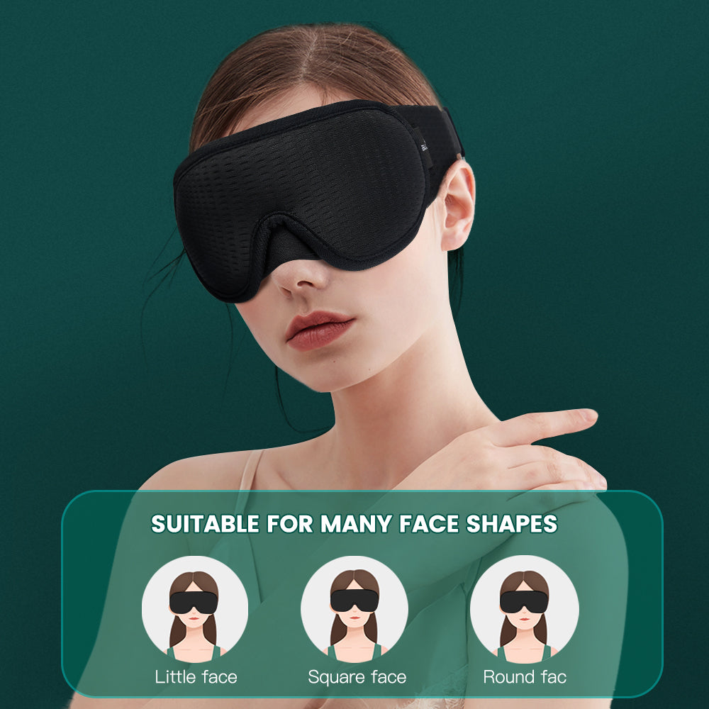 3D Sleep Mask - Light Blocking, Soft Eye Mask for Travel & Nighttime