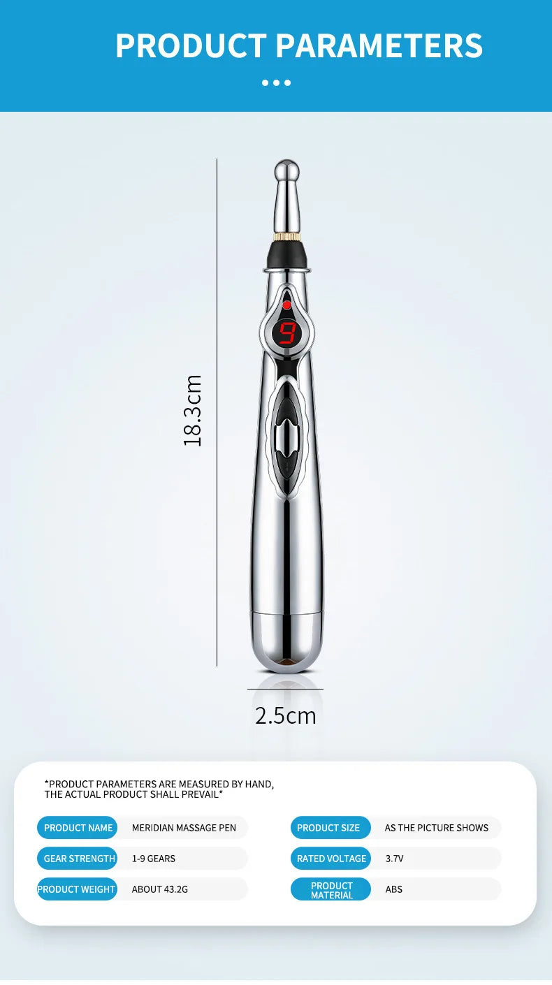 Electronic Acupuncture Meridian Massage Pen - Energy Point Therapy Tool for Pain Relief