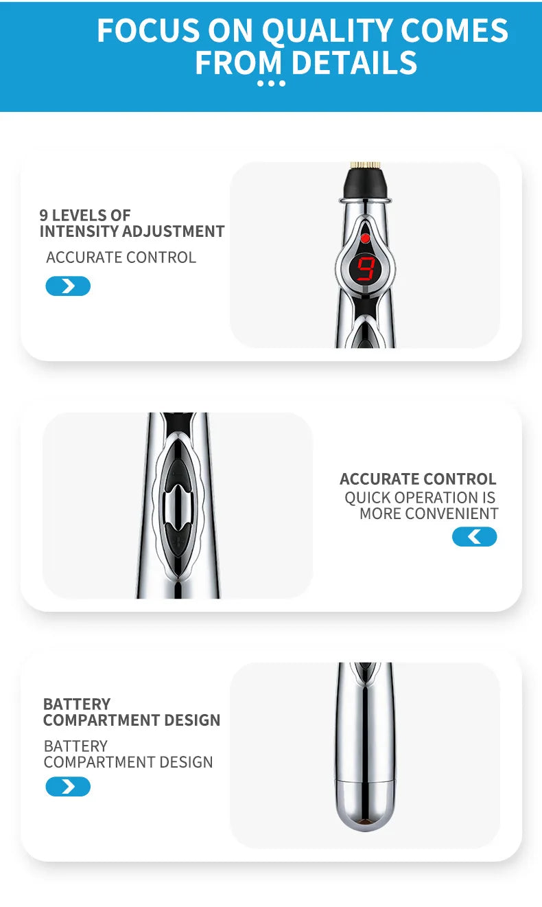 Electronic Acupuncture Meridian Massage Pen - Energy Point Therapy Tool for Pain Relief