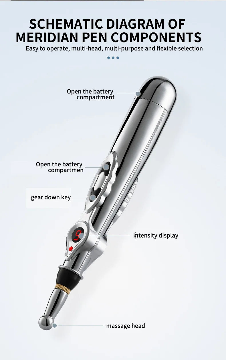 Electronic Acupuncture Meridian Massage Pen - Energy Point Therapy Tool for Pain Relief