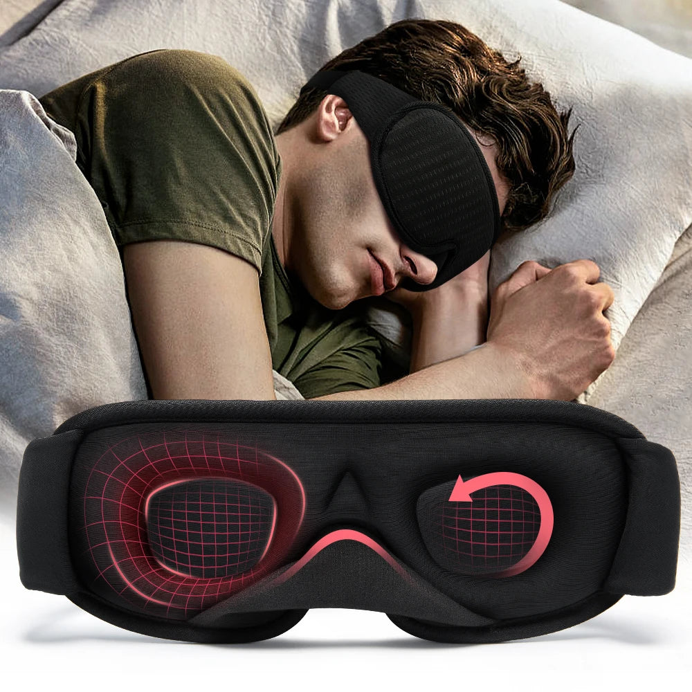 3D Sleep Mask - Light Blocking, Soft Eye Mask for Travel & Nighttime