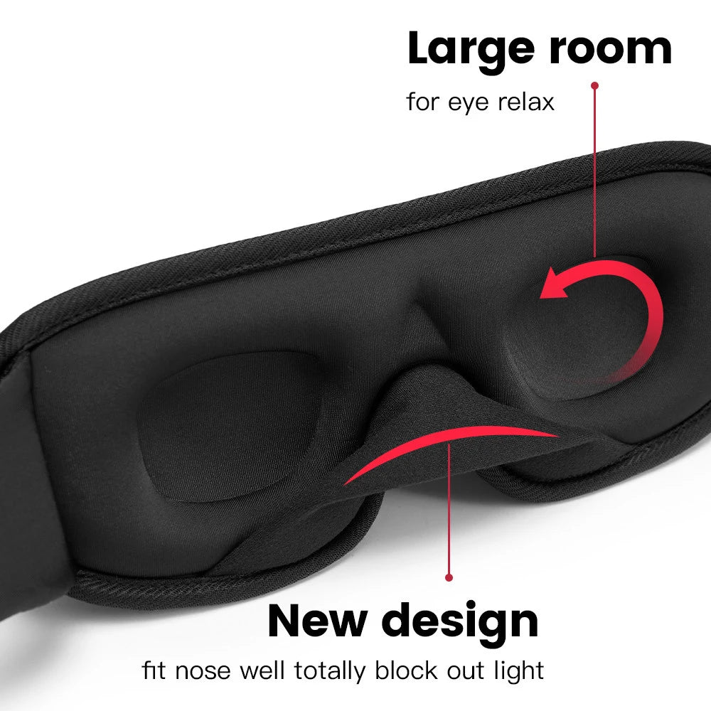 3D Sleep Mask - Light Blocking, Soft Eye Mask for Travel & Nighttime