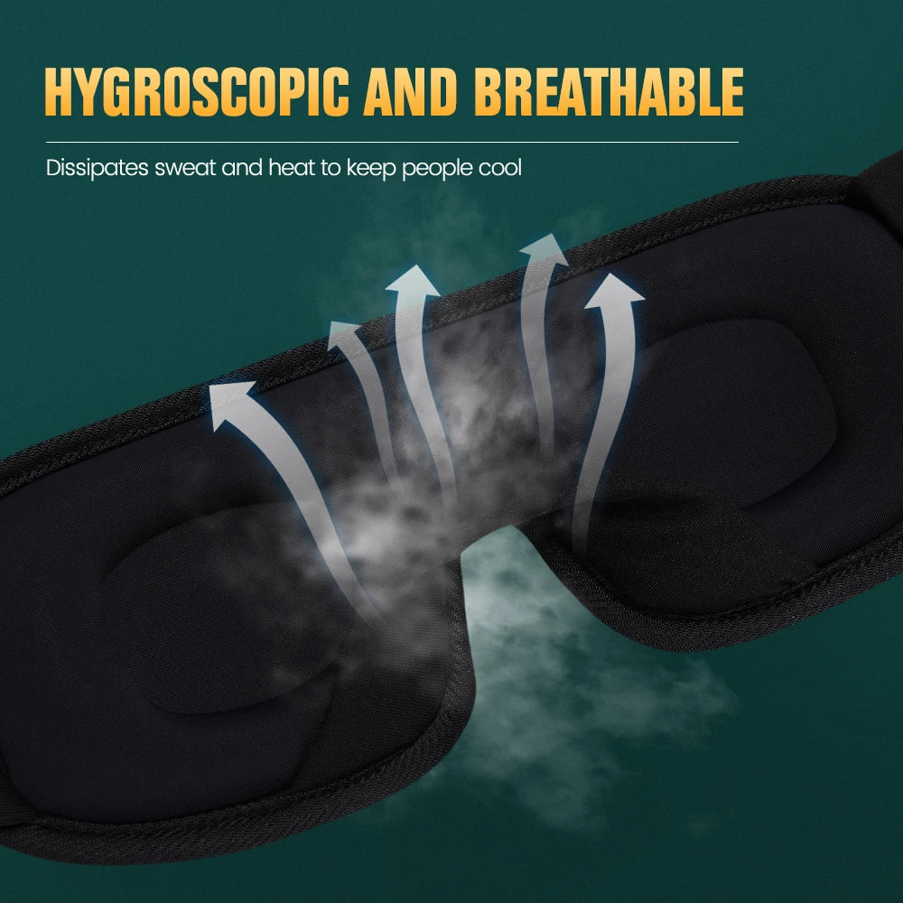 3D Sleep Mask - Light Blocking, Soft Eye Mask for Travel & Nighttime